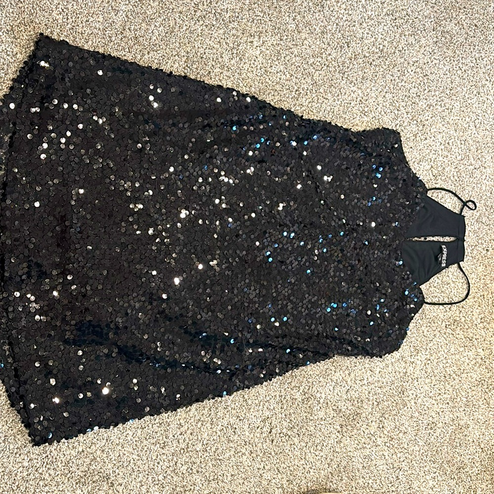 Express black sparkle dress XS